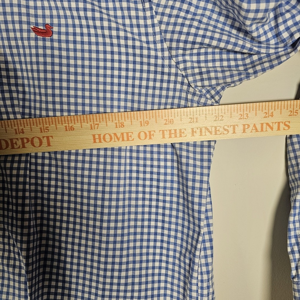 Southern Marsh Long Sleeve Button Down Gingham Check Blue/White Men's Large - Picture 6 of 9